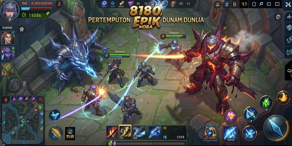 Gameplay seru dalam pertempuran MOBA di 8180.