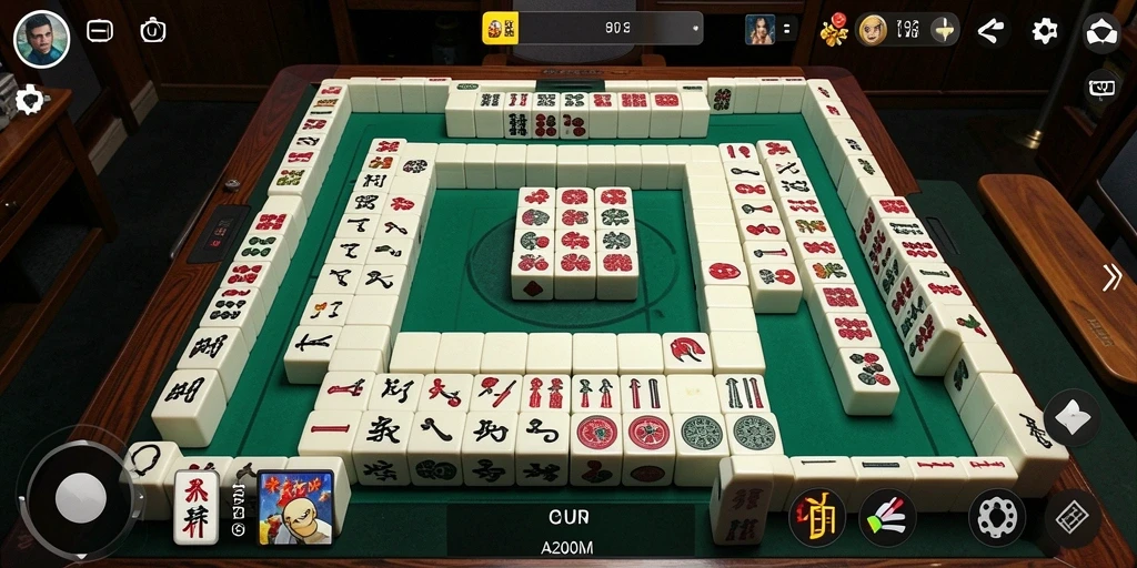 Screenshot menunjukkan gameplay Mahjong yang menarik dan penuh warna.