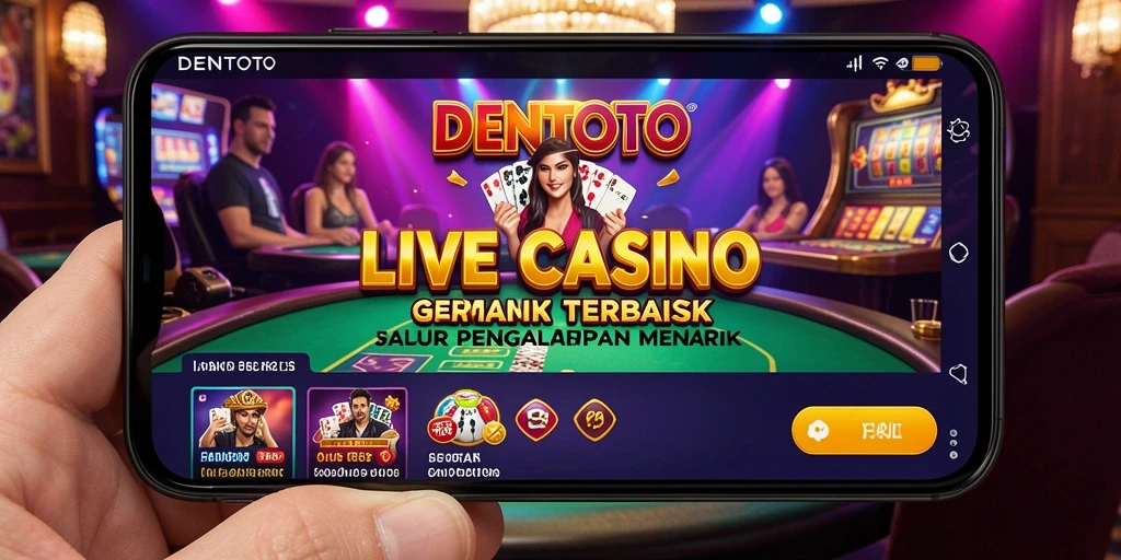 Screenshot gameplay DENTOTO yang menampilkan dealer live interaktif.