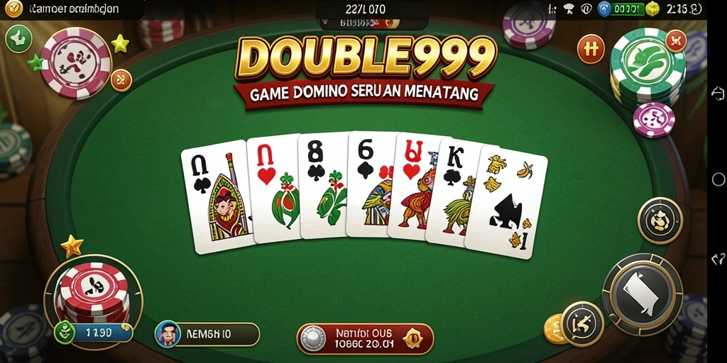 Tampilan gameplay seru dari DOUBLE999 saat bermain Domino.