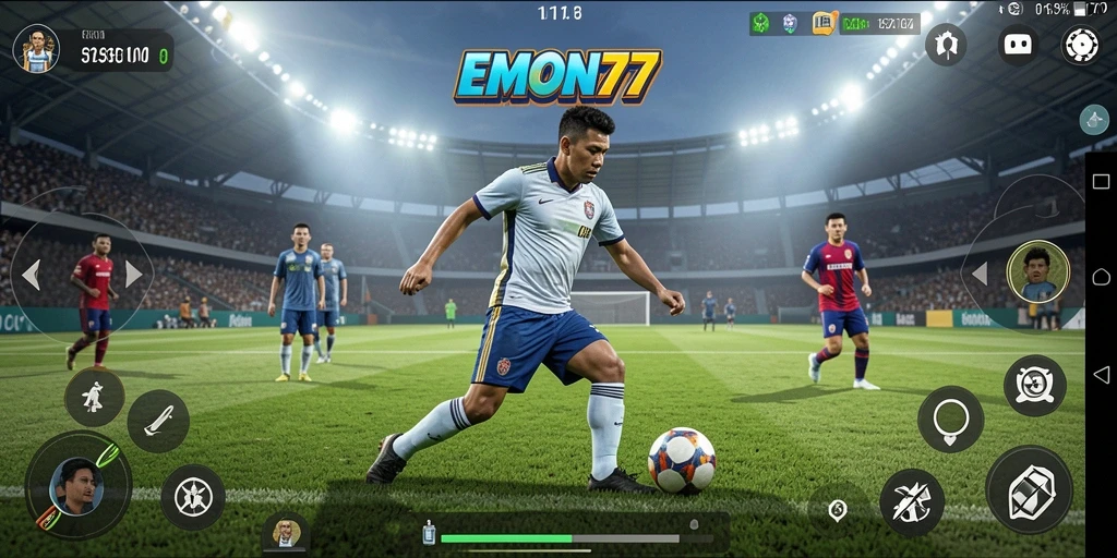 Tampilan gameplay seru di EMON77 dengan aksi olahraga mendebarkan.
