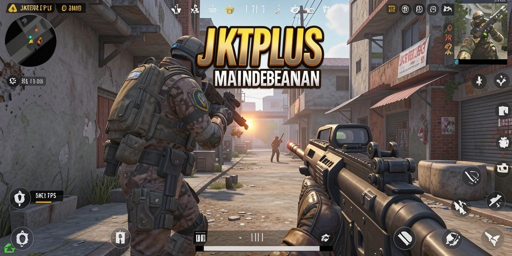 Tangkapan layar JKTPLUS menampilkan aksi intens gameplay FPS.