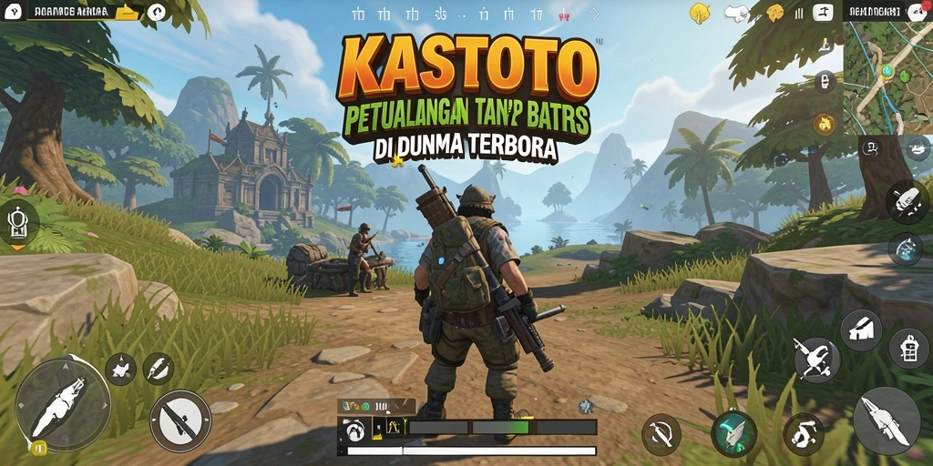 Tampilan gameplay KASTOTO di dunia terbuka yang menakjubkan.