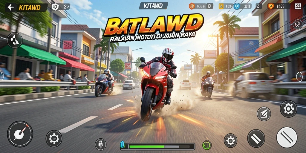 Tampilan aksi balapan motor yang mendebarkan di KITAWD.