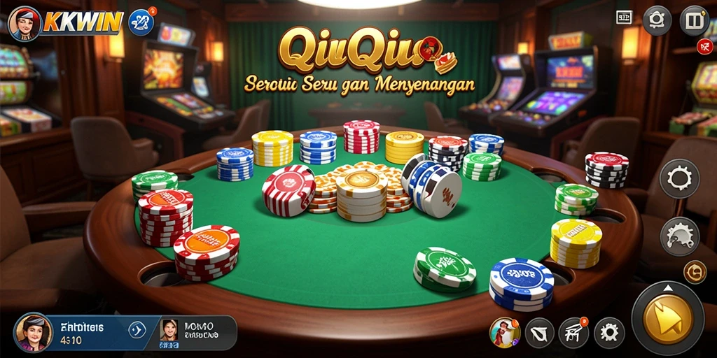 Tampilan dari gameplay QiuQiu yang mendebarkan di KKWIN.