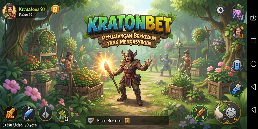 Tampilan gameplay KRATONBET yang seru saat berkebun.
