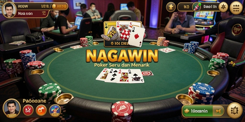 Screenshot gameplay poker di NAGAWIN dengan aksi mendebarkan.