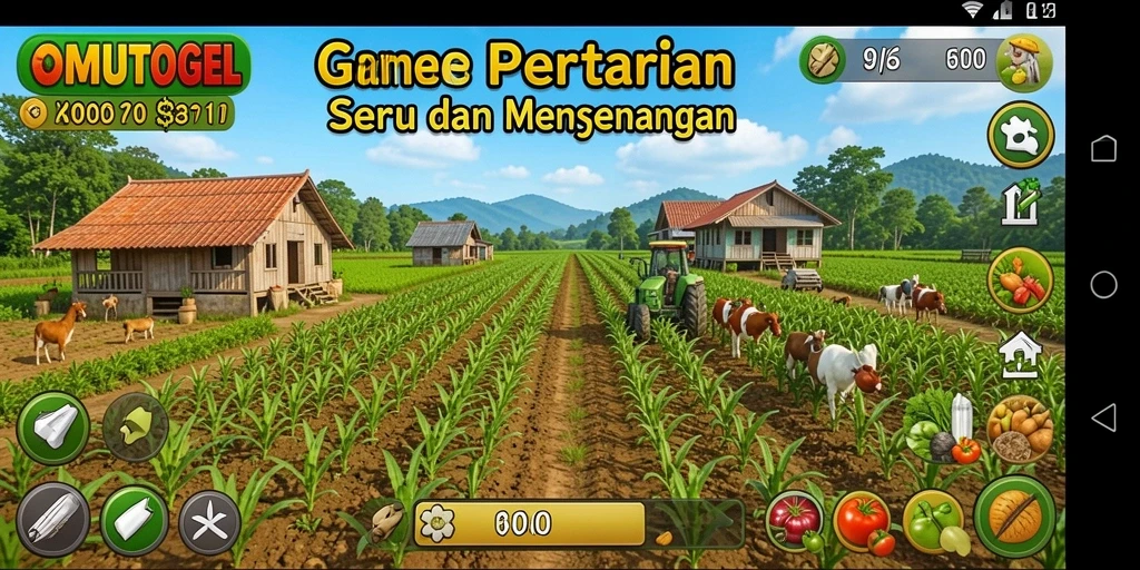 Tampilan gameplay seru dalam mengelola pertanian di OMUTOGEL.