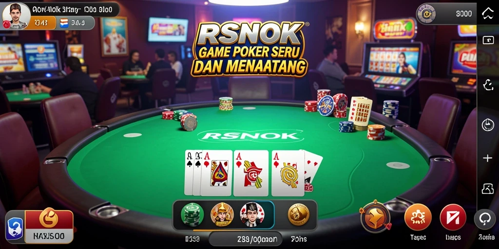 Screenshot gameplay RSNOK yang menunjukkan keseruan Poker.