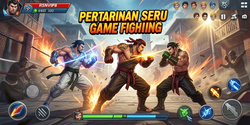 Gameplay RSNVIP8 yang menampilkan pertarungan seru antara karakter.