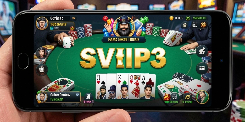 Tampilan gameplay SVIP3 menunjukkan pemain poker yang sedang bertanding.