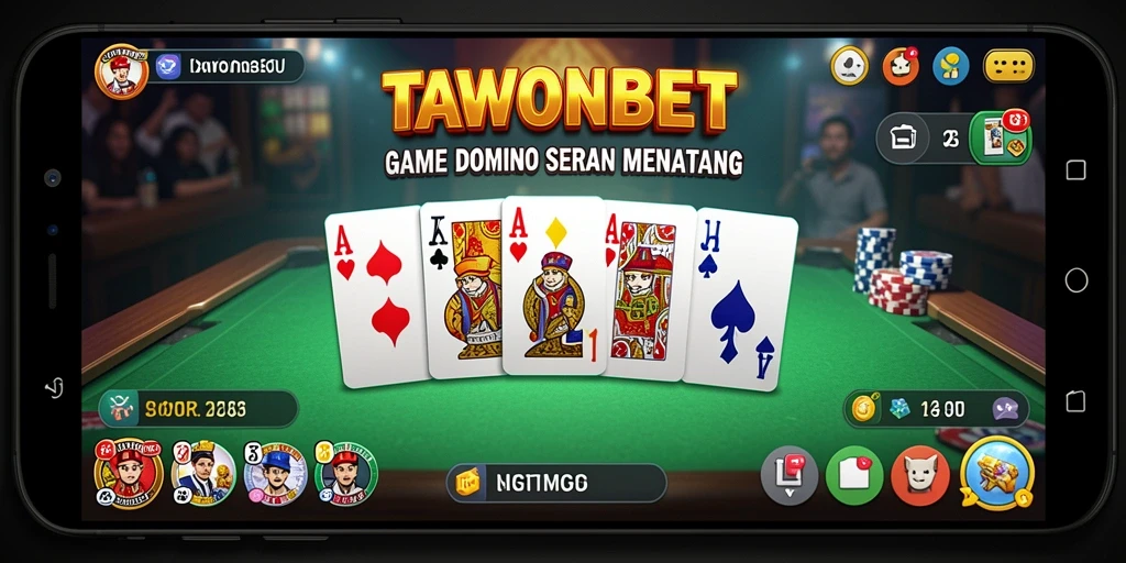 Screenshot utama TAWONBET menampilkan gameplay Domino yang menarik.