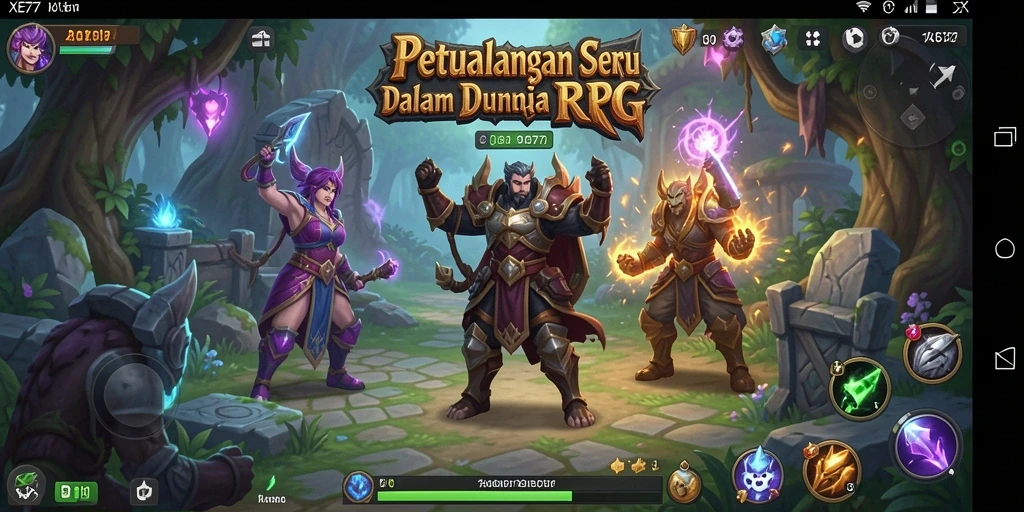 Screenshot gameplay XE77 menampilkan aksi seru dalam RPG.