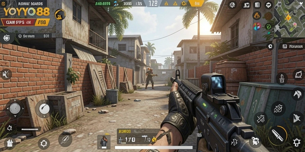 Gameplay seru dalam pertempuran FPS di YOYO88.