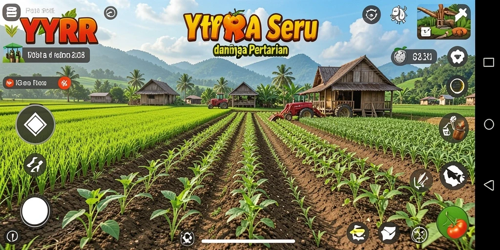Tampilan menarik gameplay pertanian di YYRR dengan berbagai aktivitas seru.